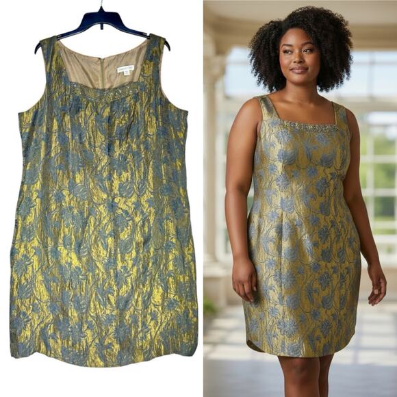 Coldwater Creek Dresses & Skirts - Coldwater Creek Sheath Dress Jacquard Embellished